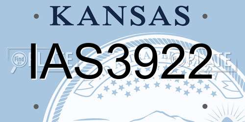 IAS3922 Kansas License Plate