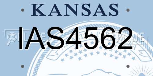 IAS4562 Kansas License Plate