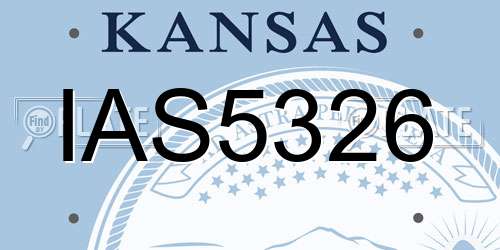 IAS5326 Kansas License Plate