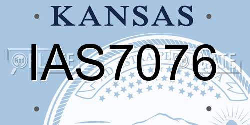 IAS7076 Kansas License Plate