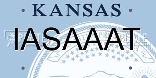 IASAAAT Kansas License Plate