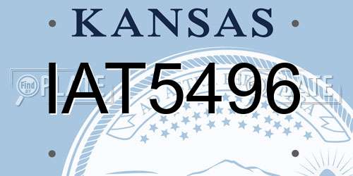 IAT5496 Kansas License Plate