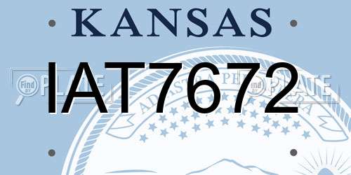 IAT7672 Kansas License Plate