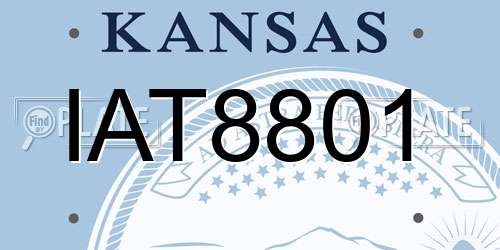 IAT8801 Kansas License Plate