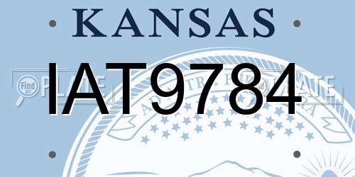 IAT9784 Kansas License Plate