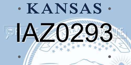IAZ0293 Kansas License Plate