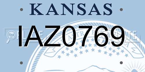 IAZ0769 Kansas License Plate