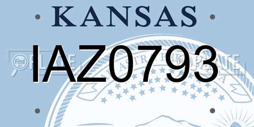 IAZ0793 Kansas License Plate