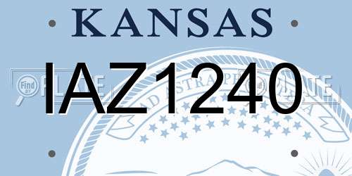 IAZ1240 Kansas License Plate