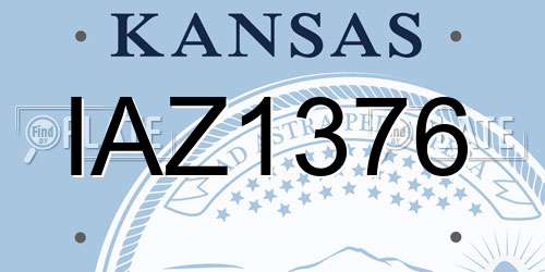 IAZ1376 Kansas License Plate