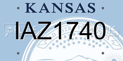 IAZ1740 Kansas License Plate