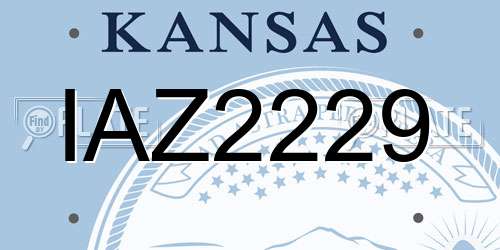 IAZ2229 Kansas License Plate