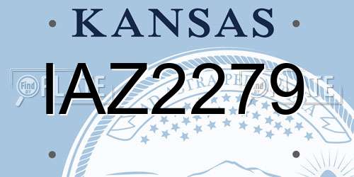 IAZ2279 Kansas License Plate