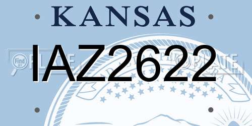 IAZ2622 Kansas License Plate