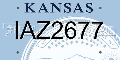 IAZ2677 Kansas License Plate
