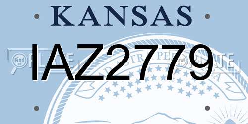 IAZ2779 Kansas License Plate