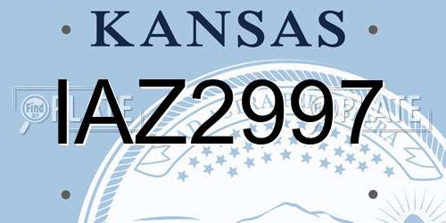 IAZ2997 Kansas License Plate