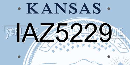IAZ5229 Kansas License Plate