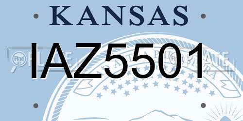 IAZ5501 Kansas License Plate