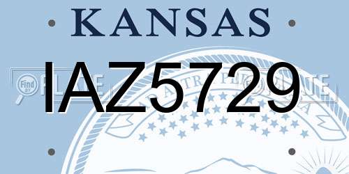 IAZ5729 Kansas License Plate