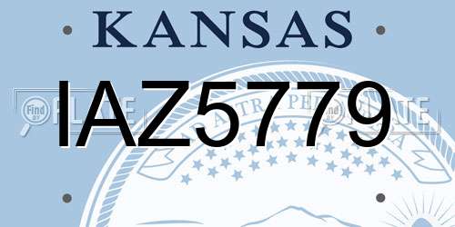 IAZ5779 Kansas License Plate