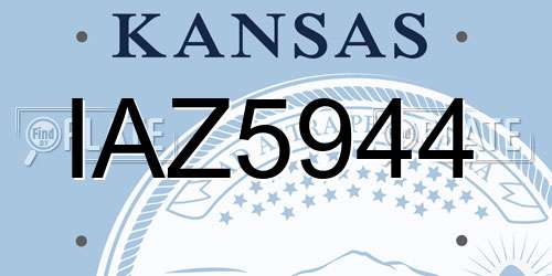 IAZ5944 Kansas License Plate