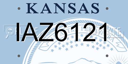 IAZ6121 Kansas License Plate