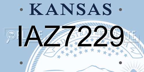 IAZ7229 Kansas License Plate
