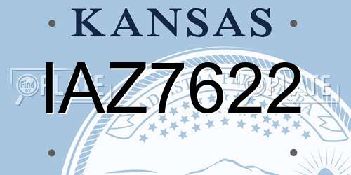 IAZ7622 Kansas License Plate