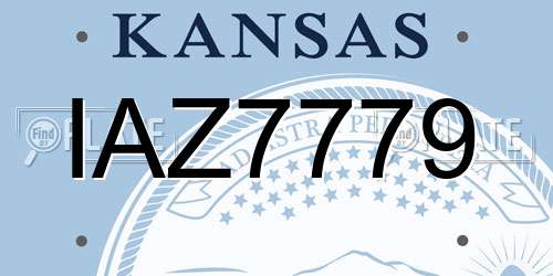 IAZ7779 Kansas License Plate