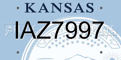 IAZ7997 Kansas License Plate