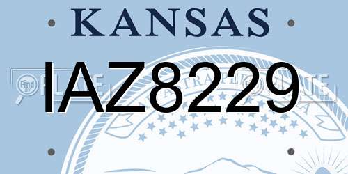 IAZ8229 Kansas License Plate