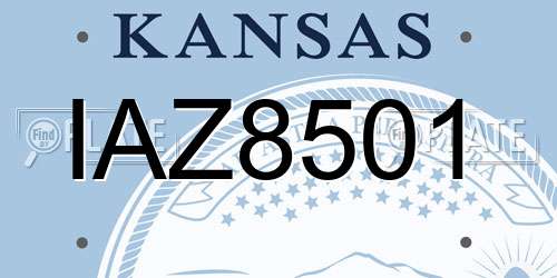 IAZ8501 Kansas License Plate