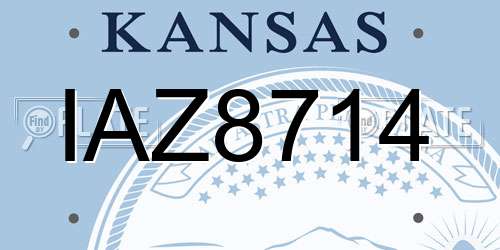 IAZ8714 Kansas License Plate