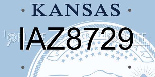 IAZ8729 Kansas License Plate