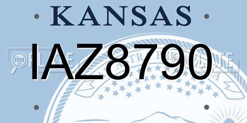 IAZ8790 Kansas License Plate