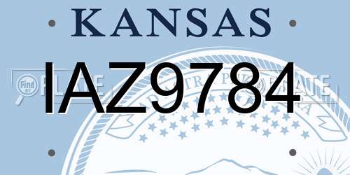 IAZ9784 Kansas License Plate