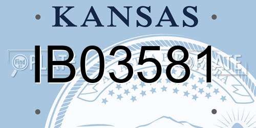 IB03581 Kansas License Plate