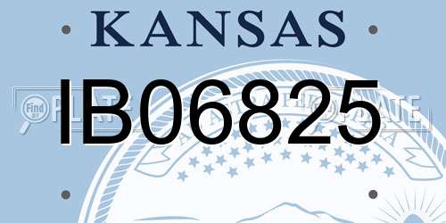 IB06825 Kansas License Plate