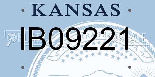 IB09221 Kansas License Plate