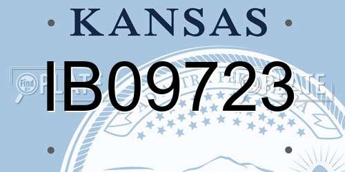 IB09723 Kansas License Plate