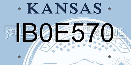 IB0E570 Kansas License Plate