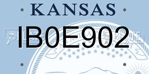 IB0E902 Kansas License Plate