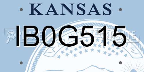 IB0G515 Kansas License Plate