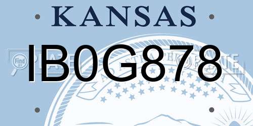 IB0G878 Kansas License Plate