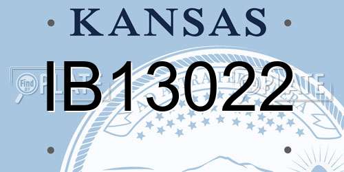 IB13022 Kansas License Plate