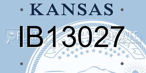IB13027 Kansas License Plate