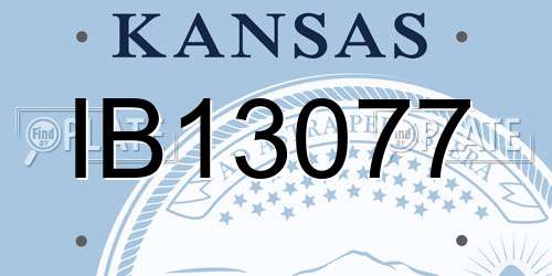 IB13077 Kansas License Plate