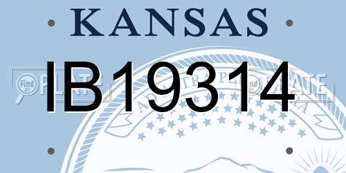 IB19314 Kansas License Plate
