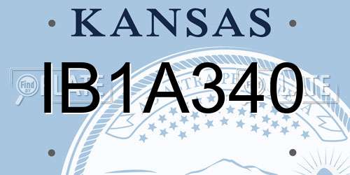 IB1A340 Kansas License Plate